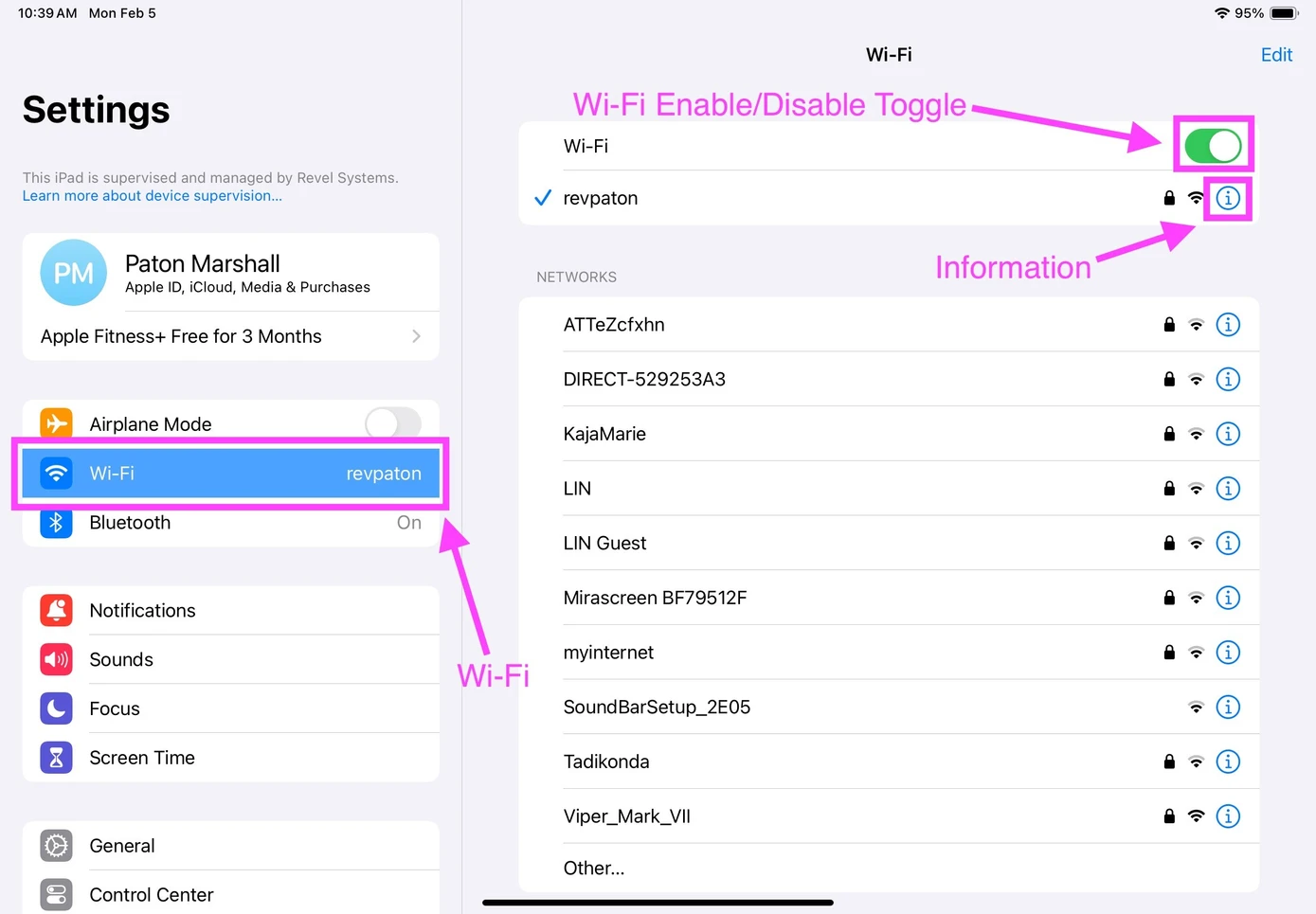 iPad WiFi setup and settings